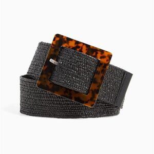 🆕BLACK STRAW TORTOISESHELL BUCKLE BELT